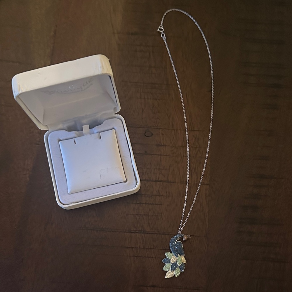Swarovski Peacock Necklace in Sterling Silver